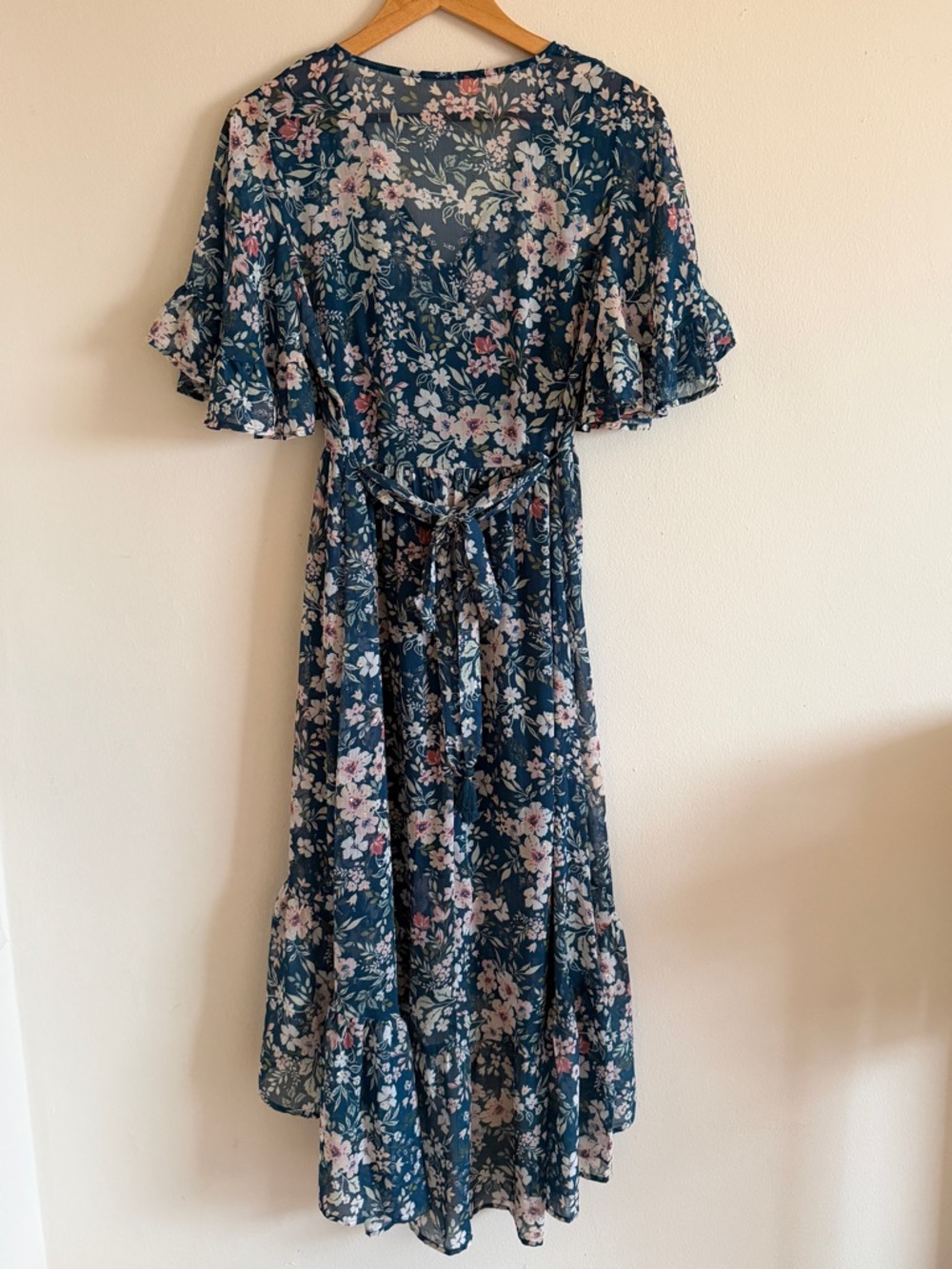 lovestitch Navy Floral Maxi Dress with Pink & Cream Blooms